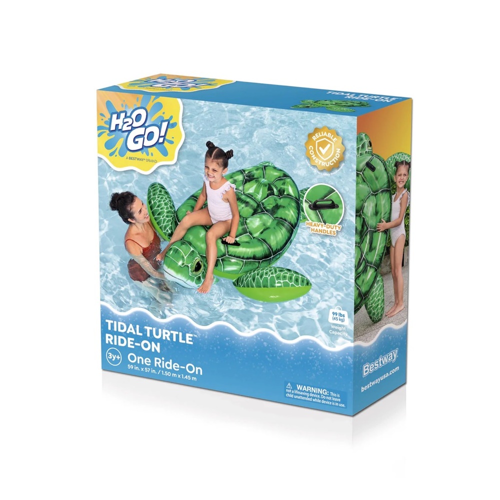 H2O GO! Tidal Turtle Ride-On 59" Kids Beach Pool Float